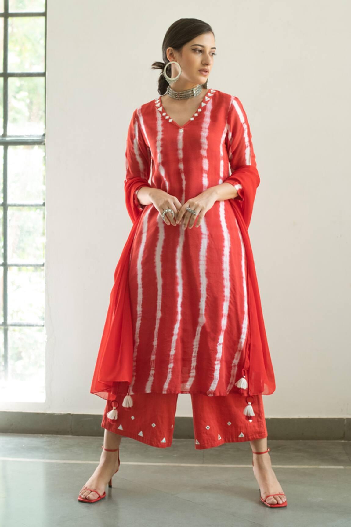 Gulaal Hand-Dyed Leheriya Kurta Palazzo Set