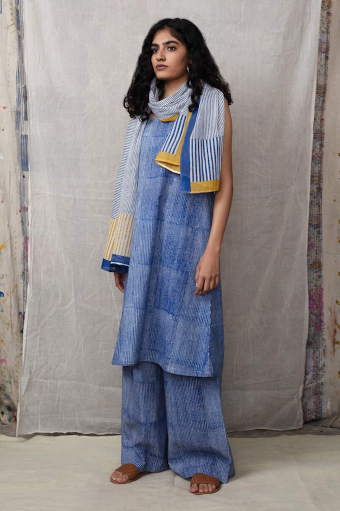 Banana Labs Stripe Print Kurta Palazzo Set 