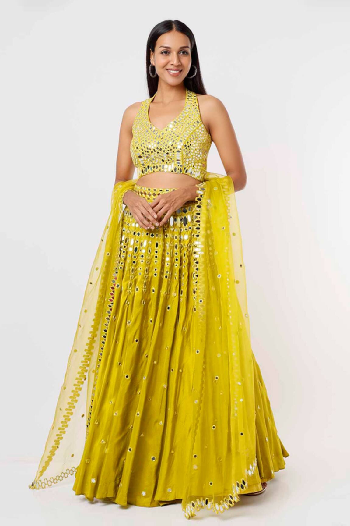 Mehak Murpana Mirror Embroidered Lehenga Set 