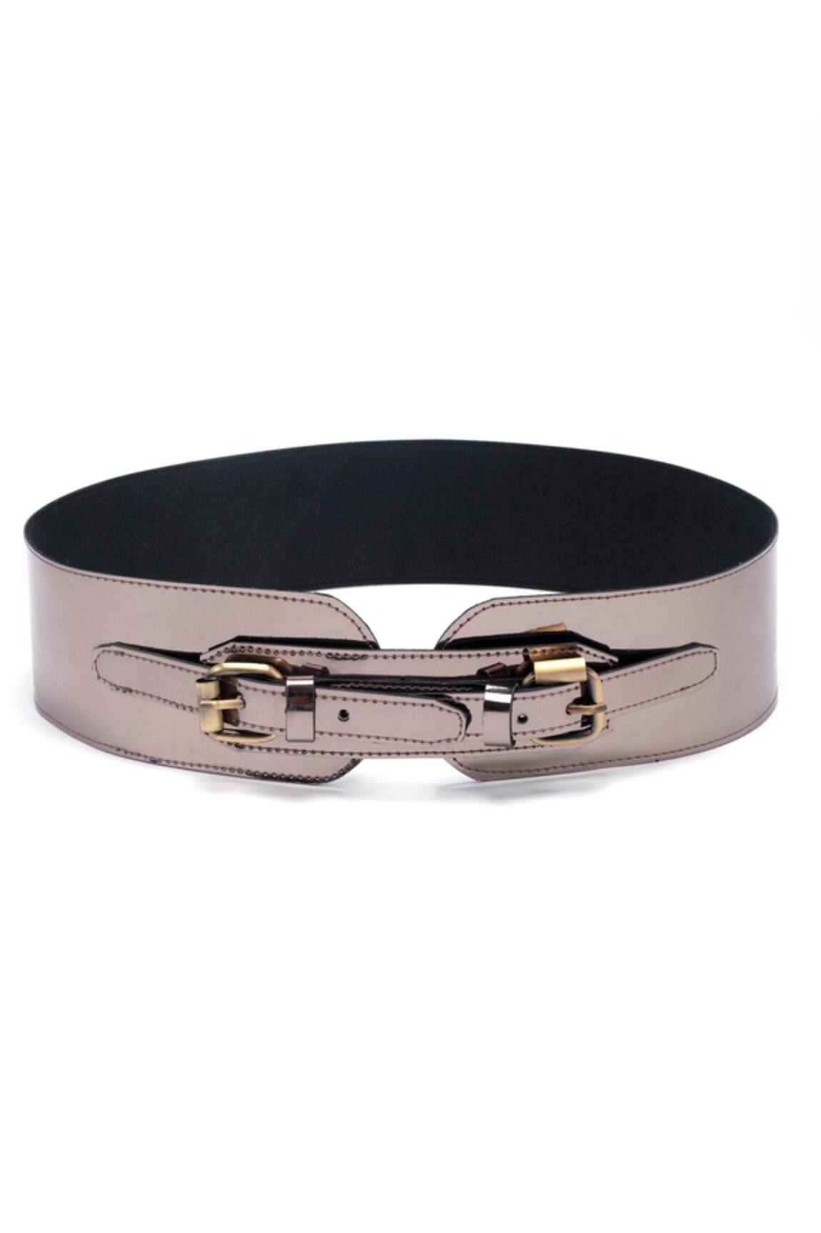 Trov Metallic Leather Buckle Belt