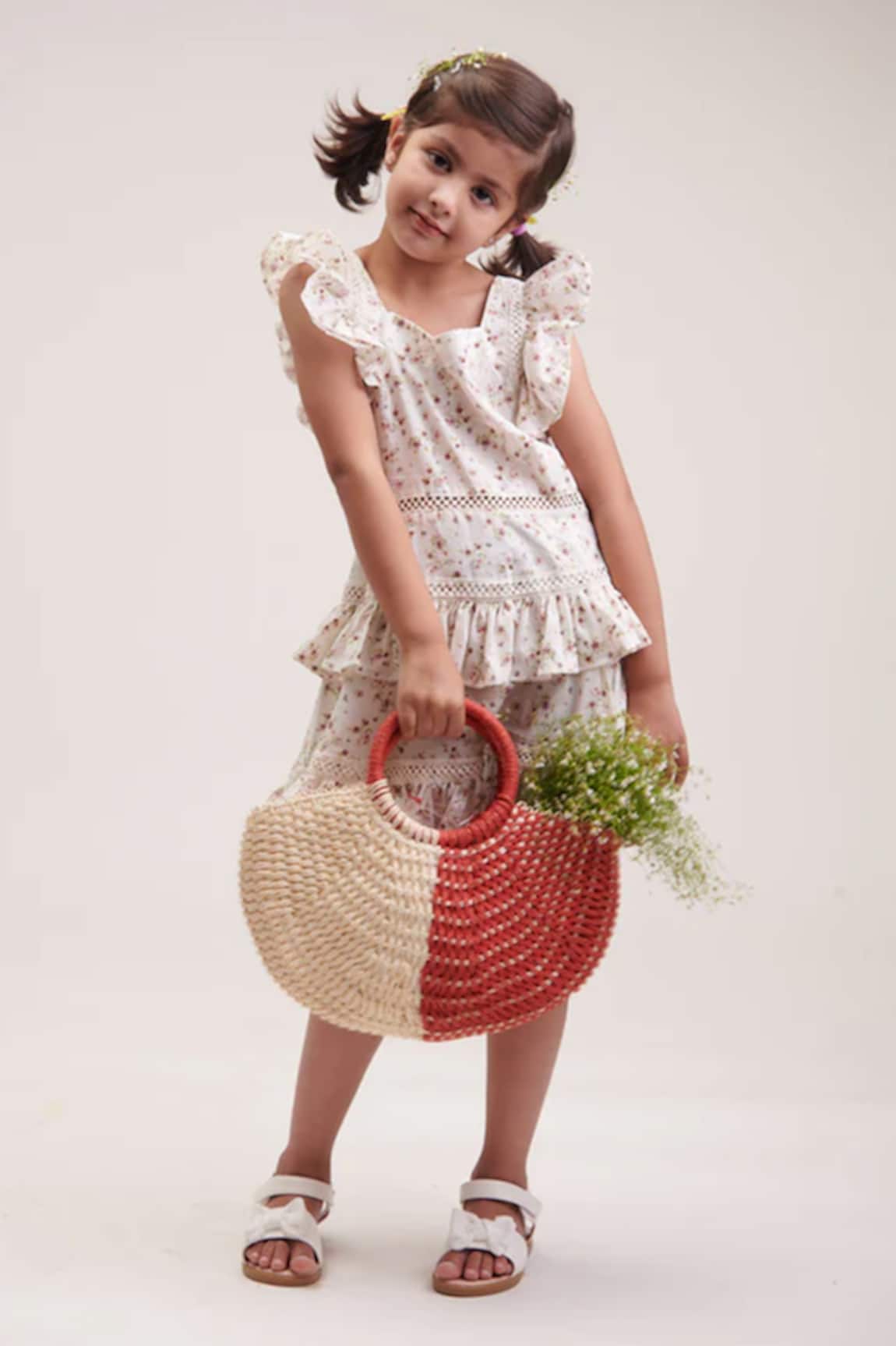 Littlecheer Rosemary Floral Print Tiered Dress 