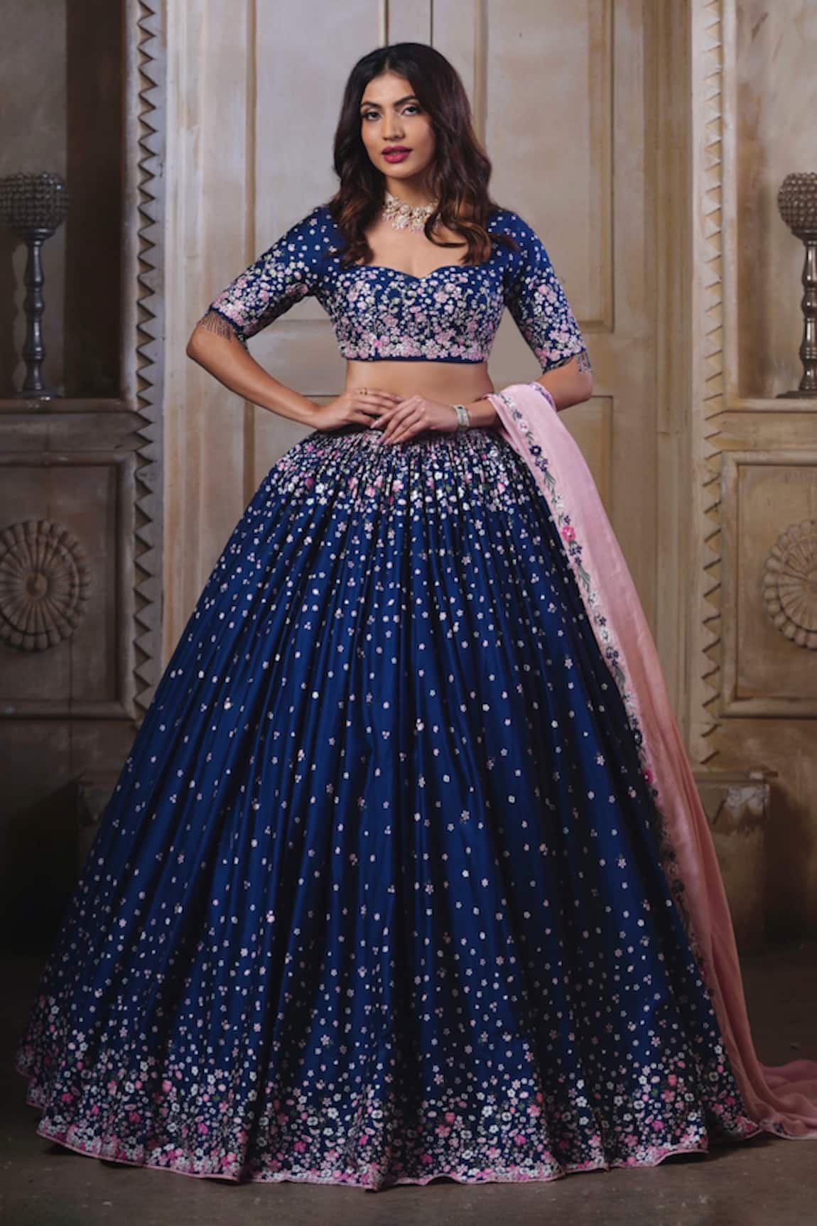Label Priyanka Kar Garden Print Lehenga Set 
