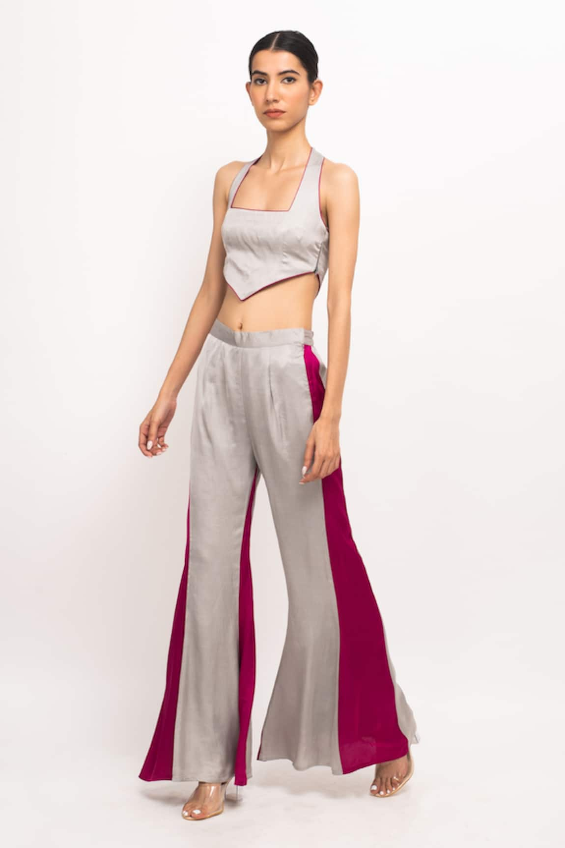 Neora By Nehal Chopra Solid Bustier & Pant Set