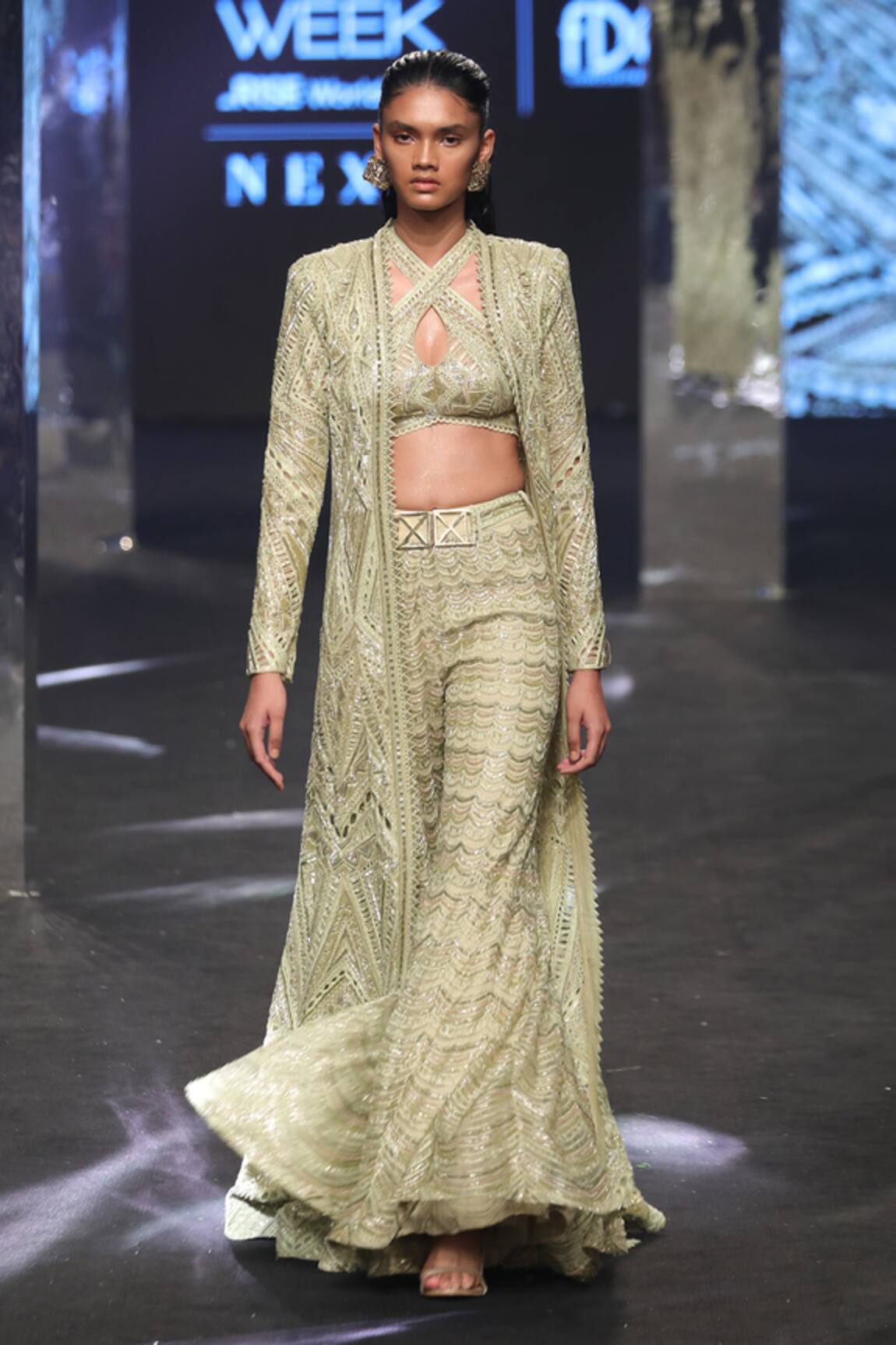 Ritika Mirchandani Zana Abstract Pattern Jacket Sharara Set