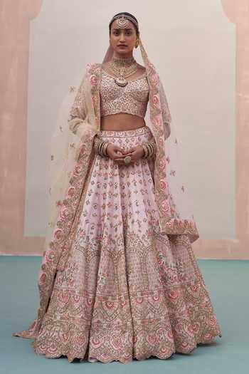 Angad Singh Zardozi Embroidered Bridal Lehenga Set 