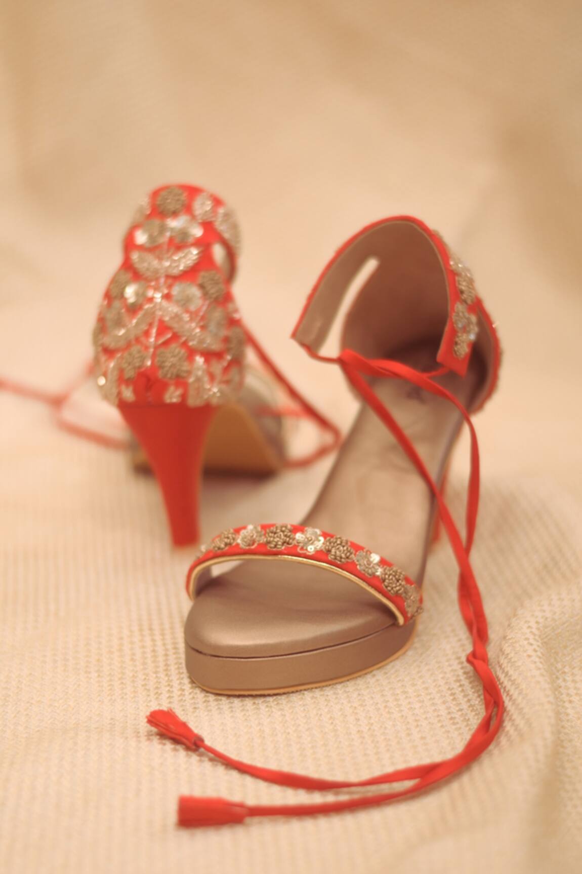 AROUND ALWAYS Ira Tie Back Kitten Heels 