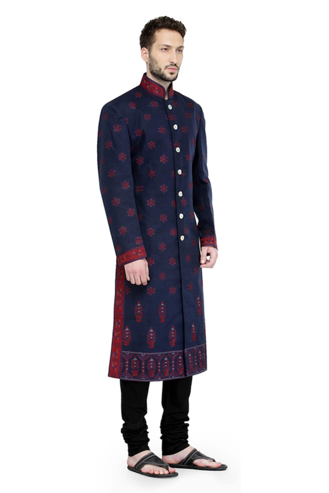 A!A By Abrar Ali Floral Embroidered Sherwani