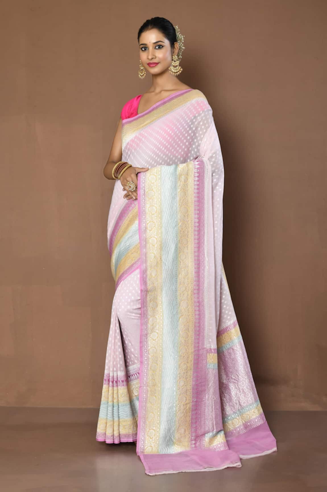 Samyukta Singhania Geometric & Floral Pattern Saree