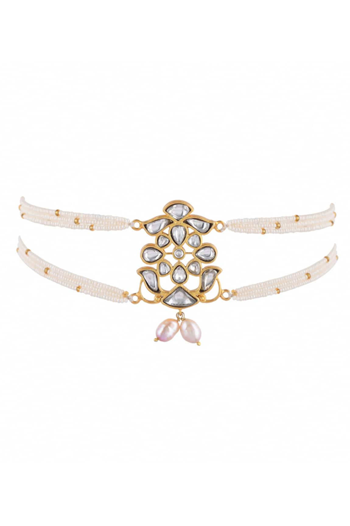 Ajooni Jewels Gulab Bagh Floral Kundan Choker