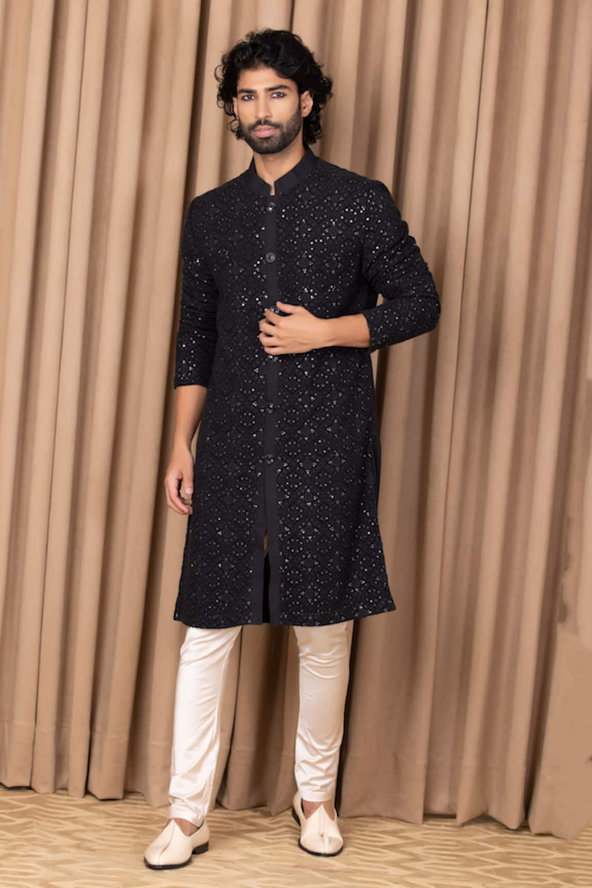 Ankit V Kapoor Umair Floral Jaal Embroidered Kurta Set