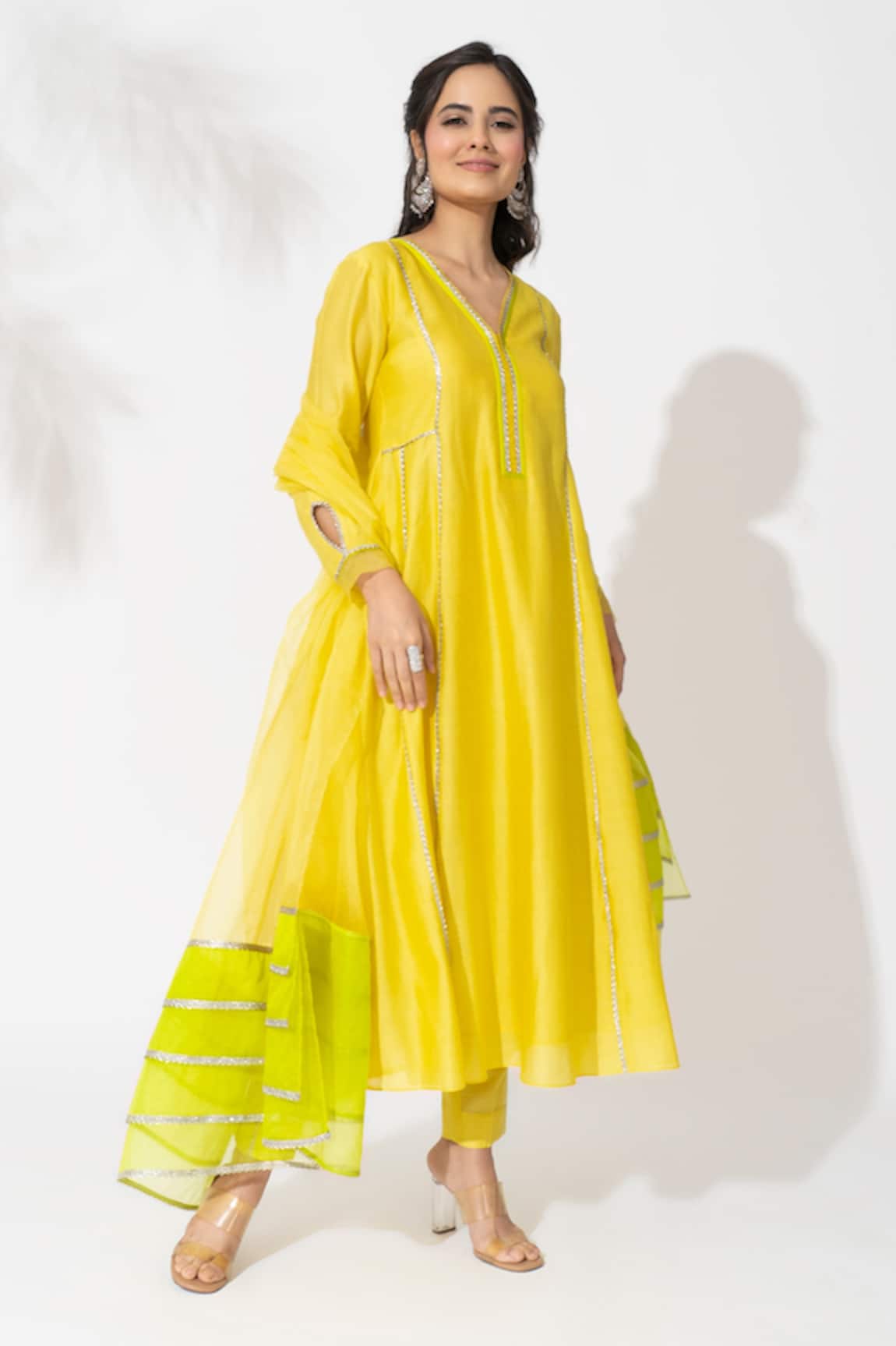 The Aarya Chanderi Embroidered Anarkali Set