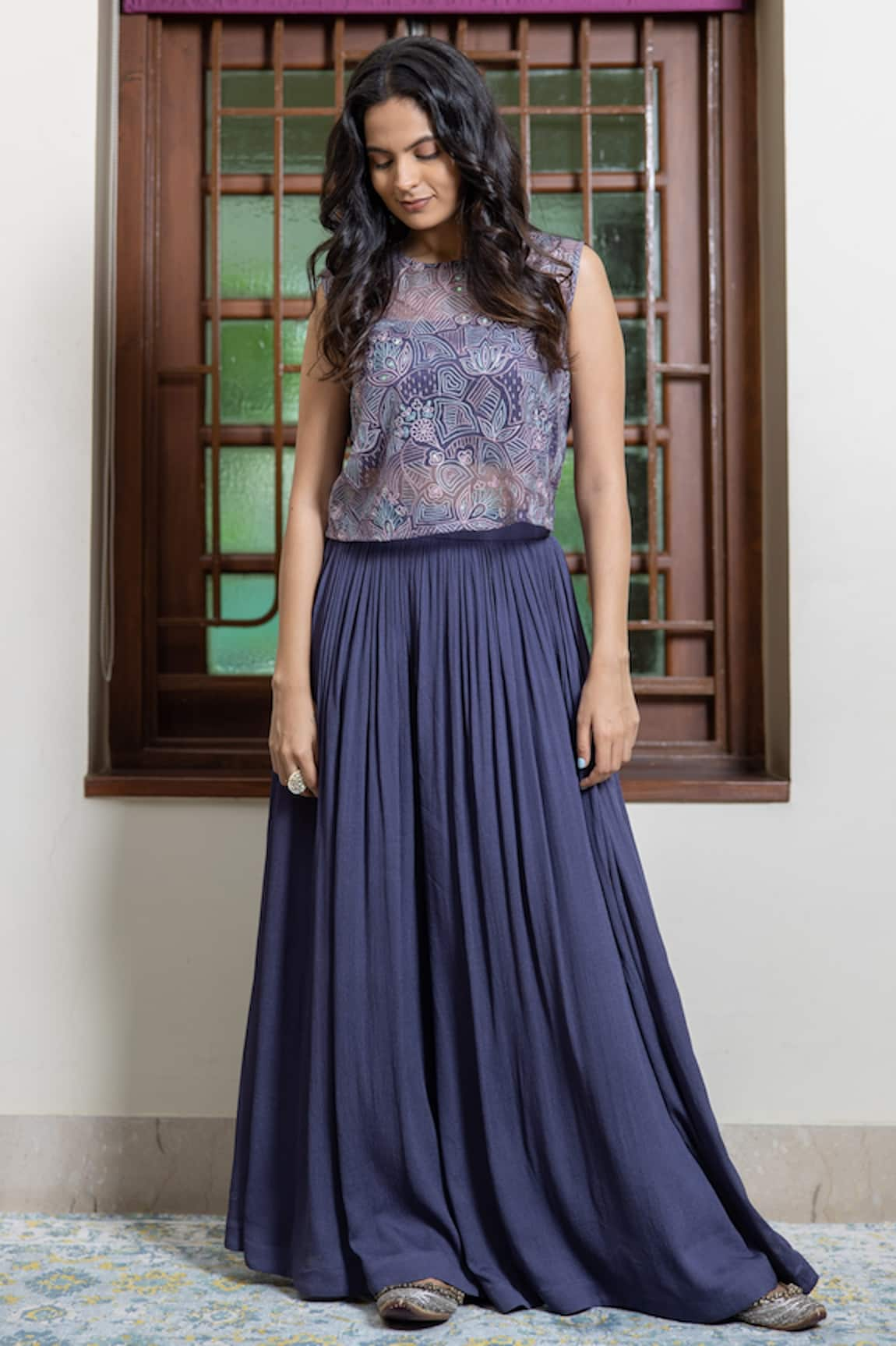 Maliha by Anar and Anoli Resham Embroidered Top And Pant Set