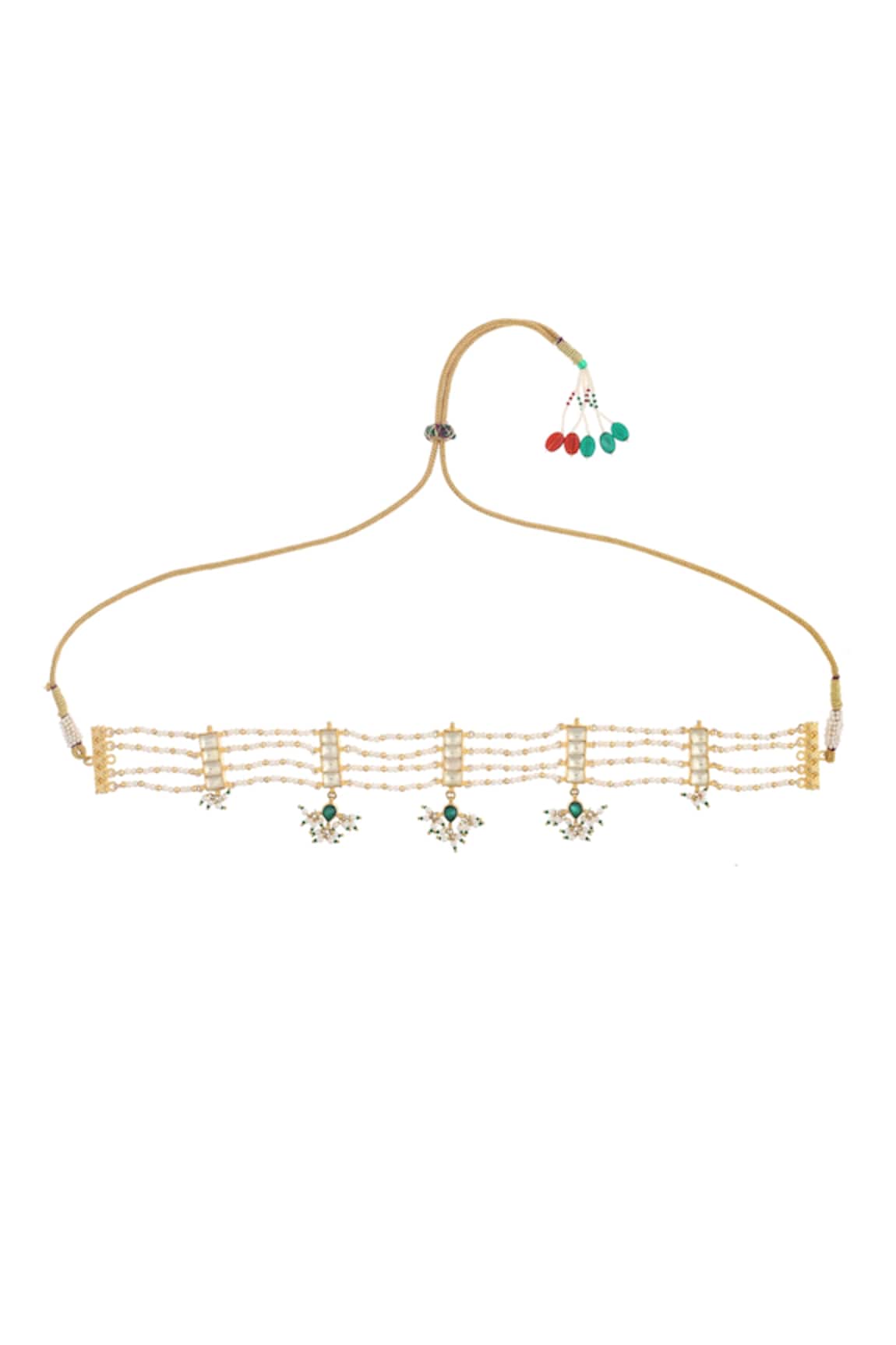 MAISARA JEWELRY Stones Embellished Jadau Choker Necklace 