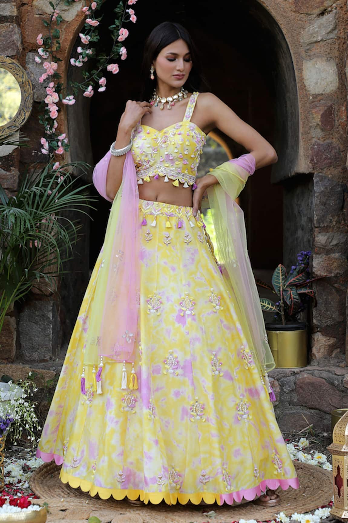 Nitisha Kashyap Official Scallop Hem Embroidered Lehenga Set