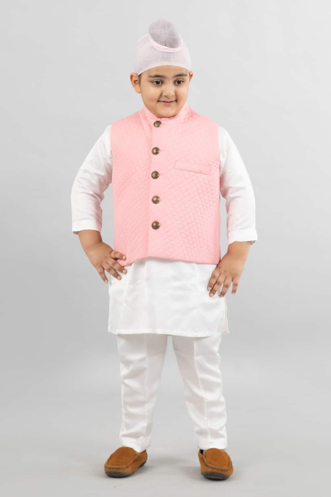 Darleen Kids Couture Quilted Bundi Kurta Set