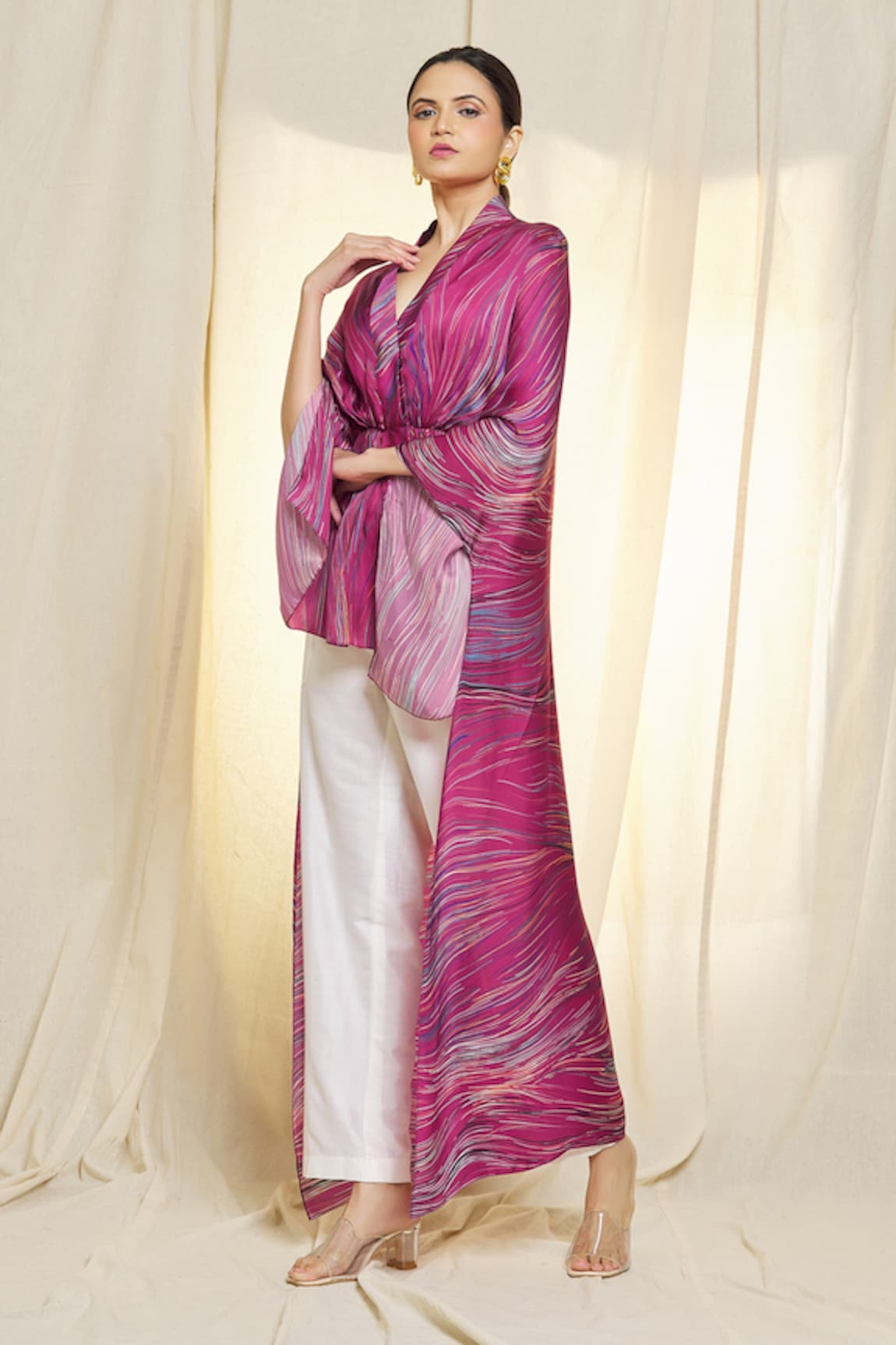 Vivek Patel Asymmetric Hem Printed Kaftan