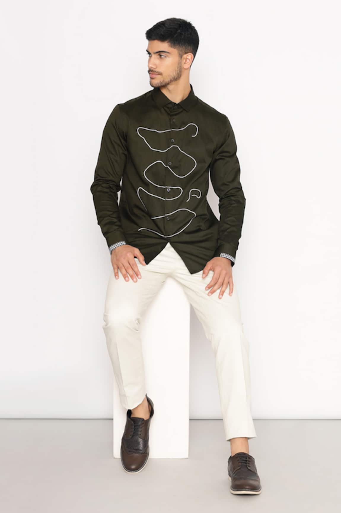 Lacquer Embassy Blake Abstract Embroidered Shirt