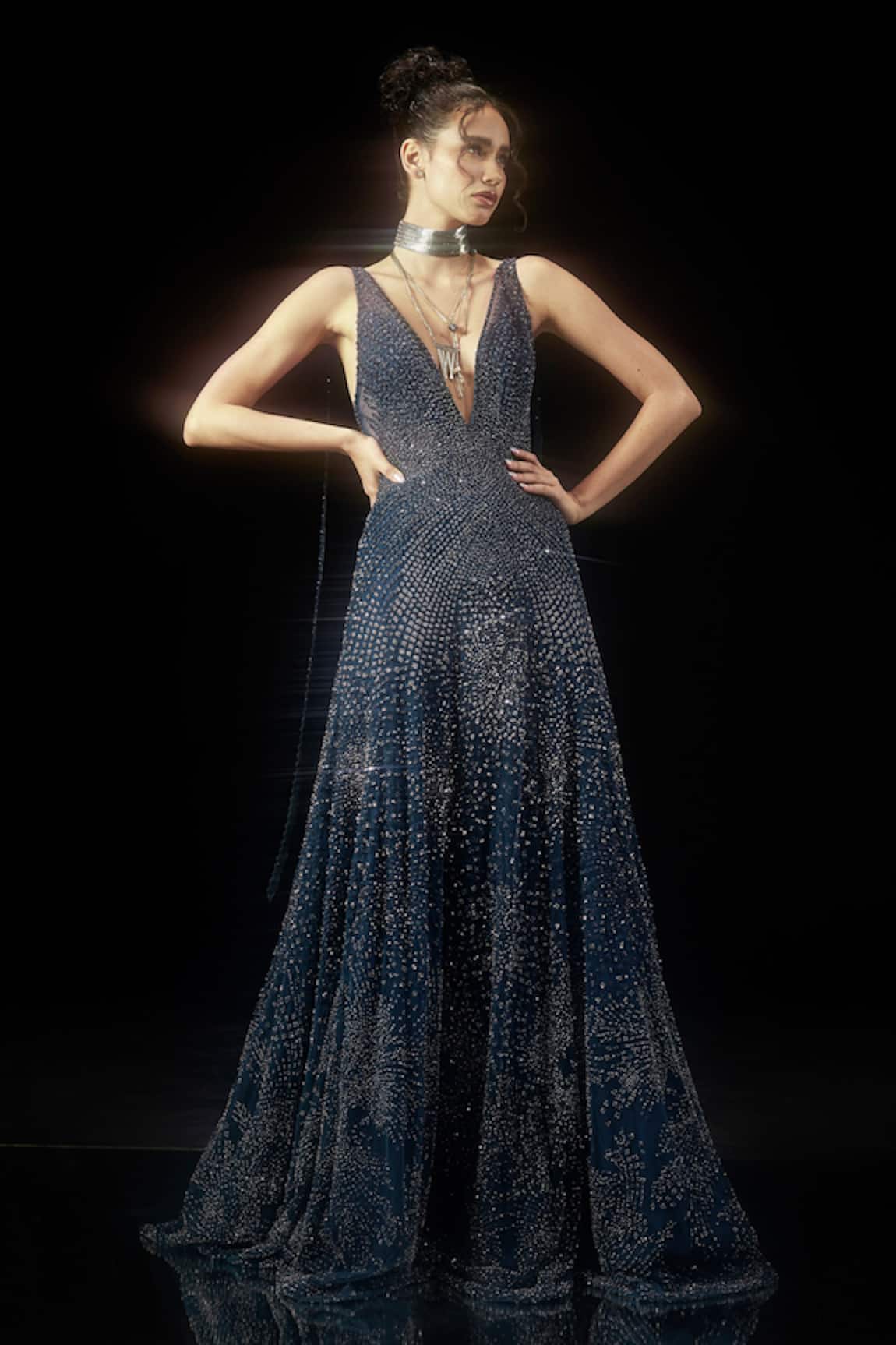 Rohit Gandhi + Rahul Khanna Relic Fit & Flare Gown