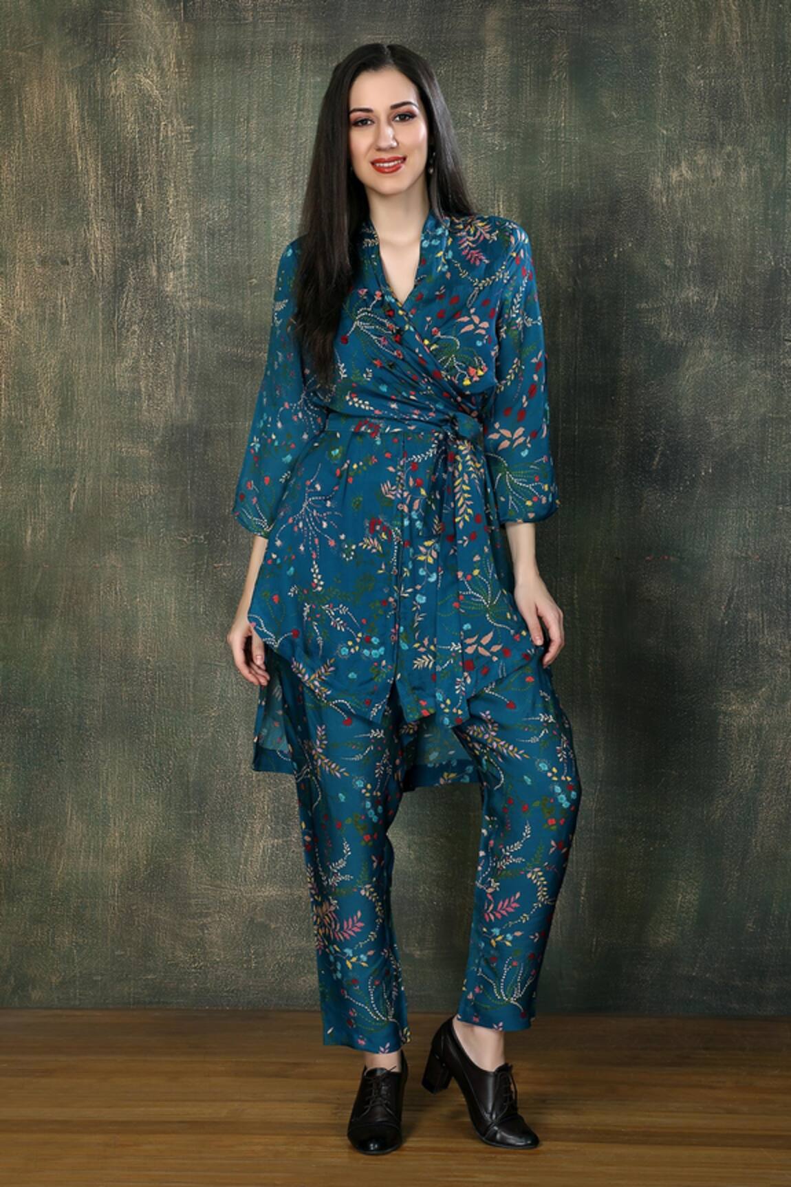 Whimsical By Shica Ditsy Floral Print Top With Pant