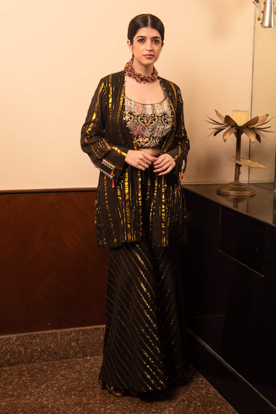 Soniya G Embroidered Blouse Palazzo Set