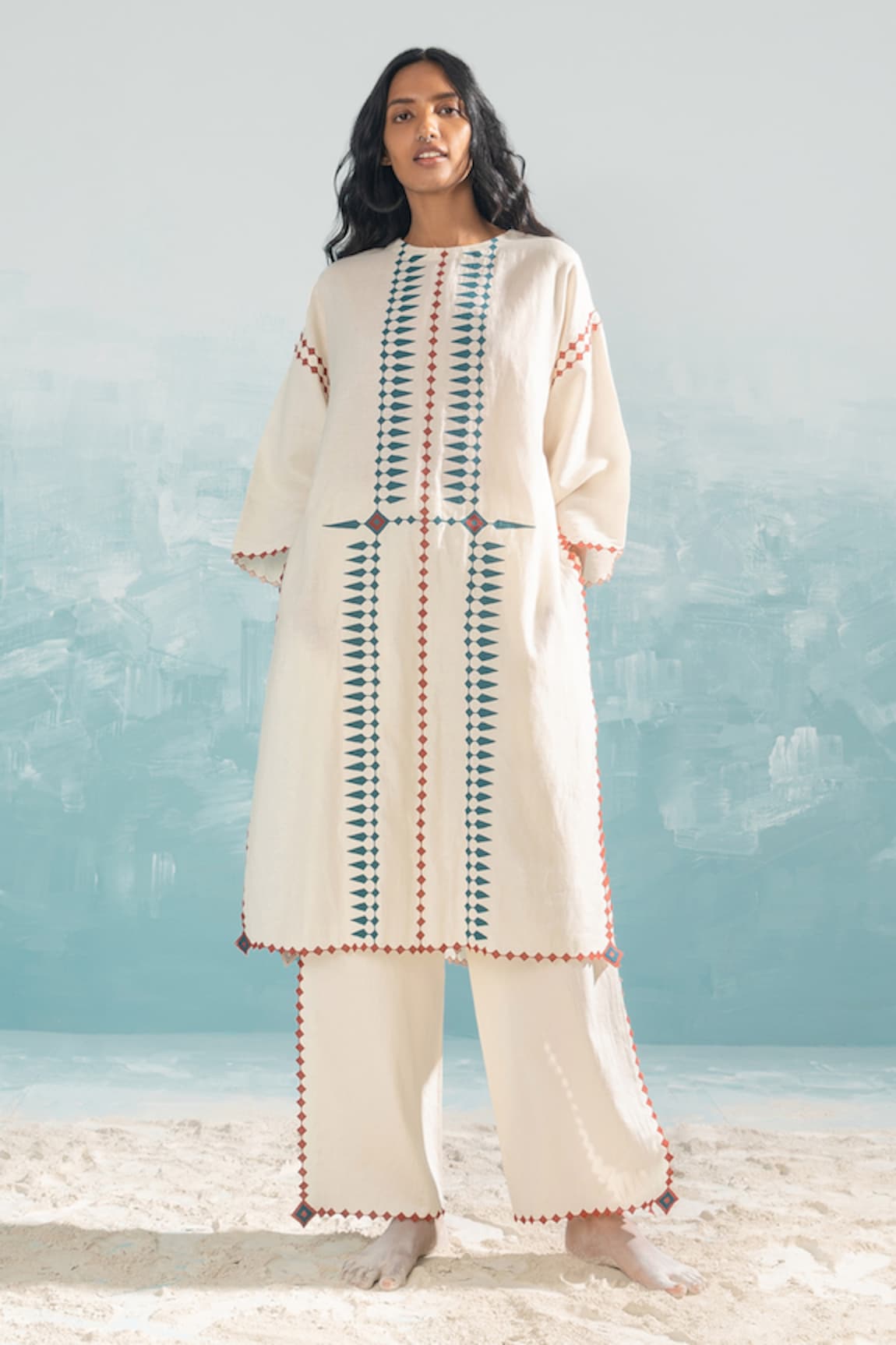 Ikai Nile Tribal Applique Kaftan