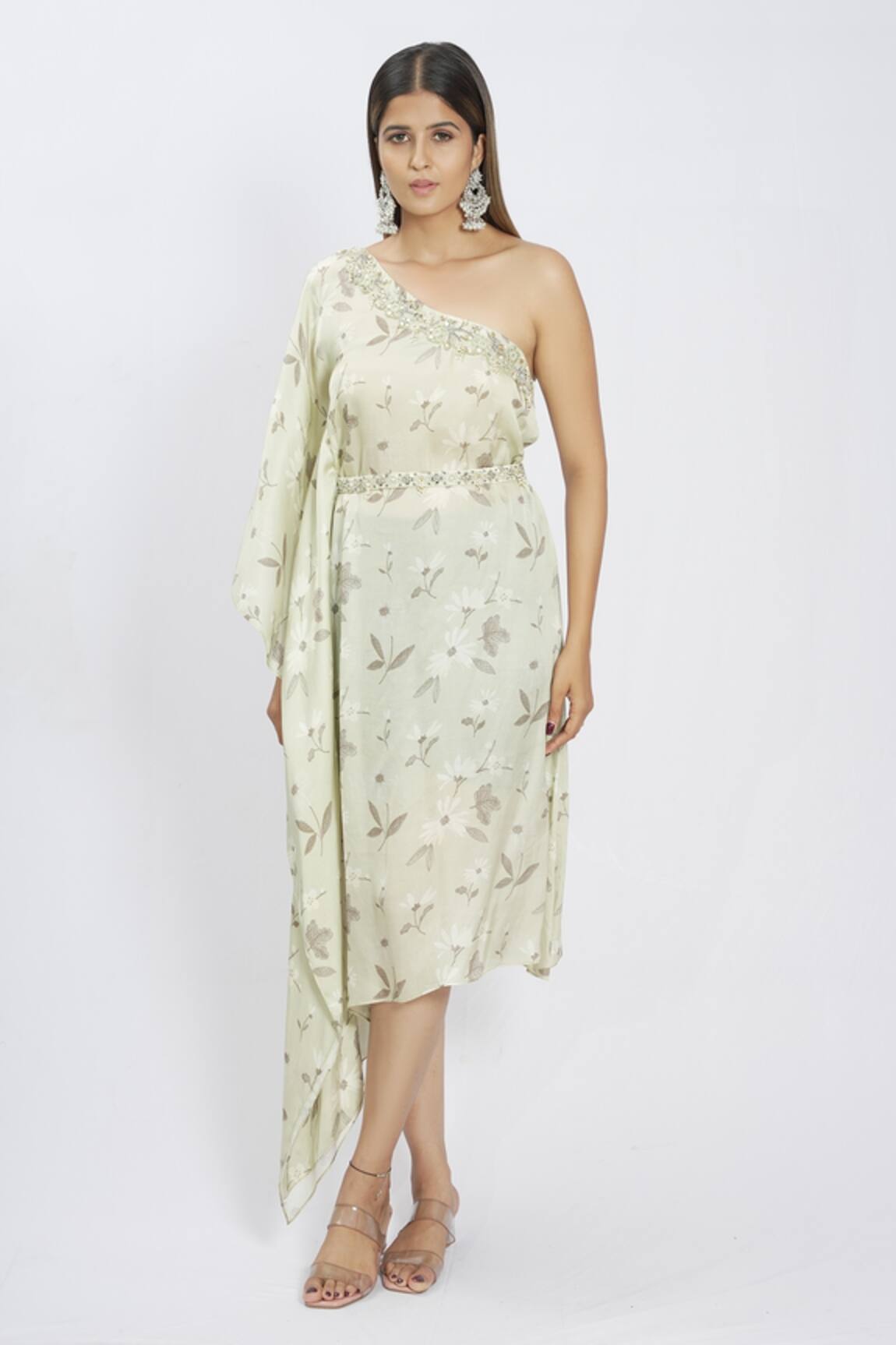 Vana Ethnics One Shoulder Printed Kaftan 