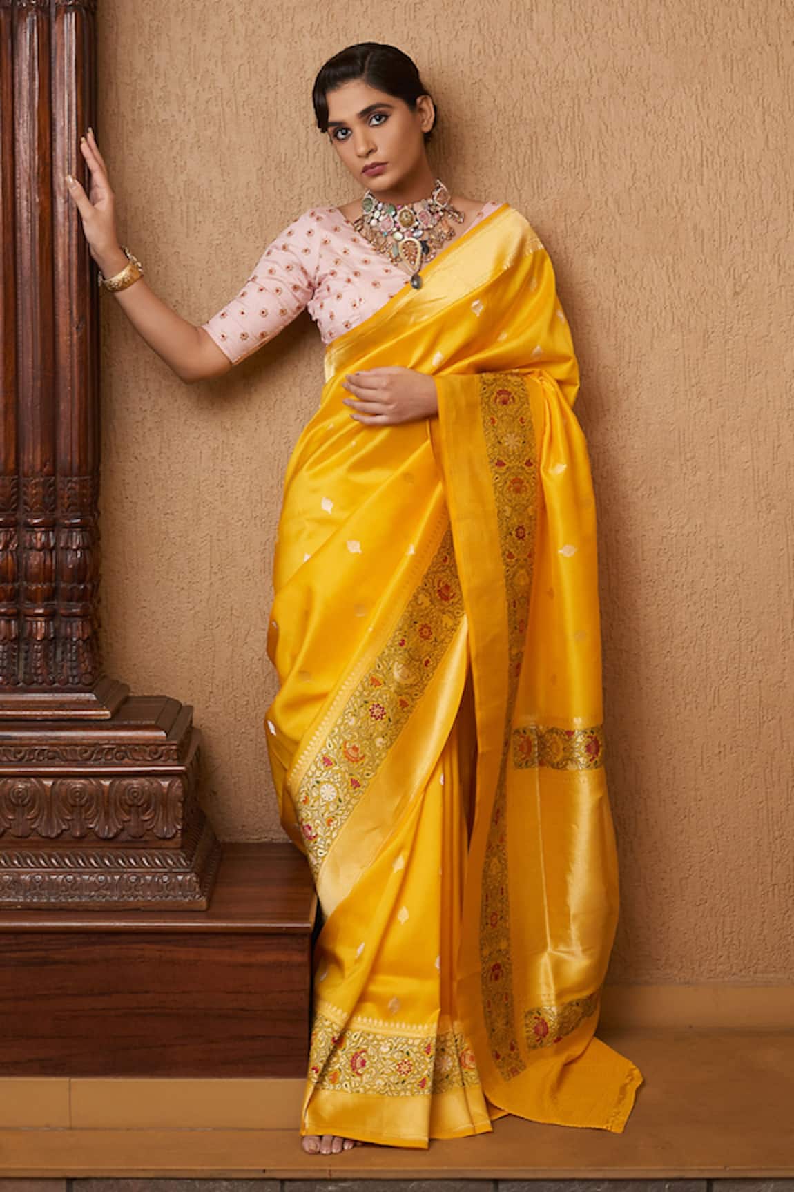 Devissha Meenakari Katan Silk Handloom Banarasi Saree