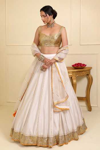 Esha Koul Chanderi Gota Embellished Lehenga Set 