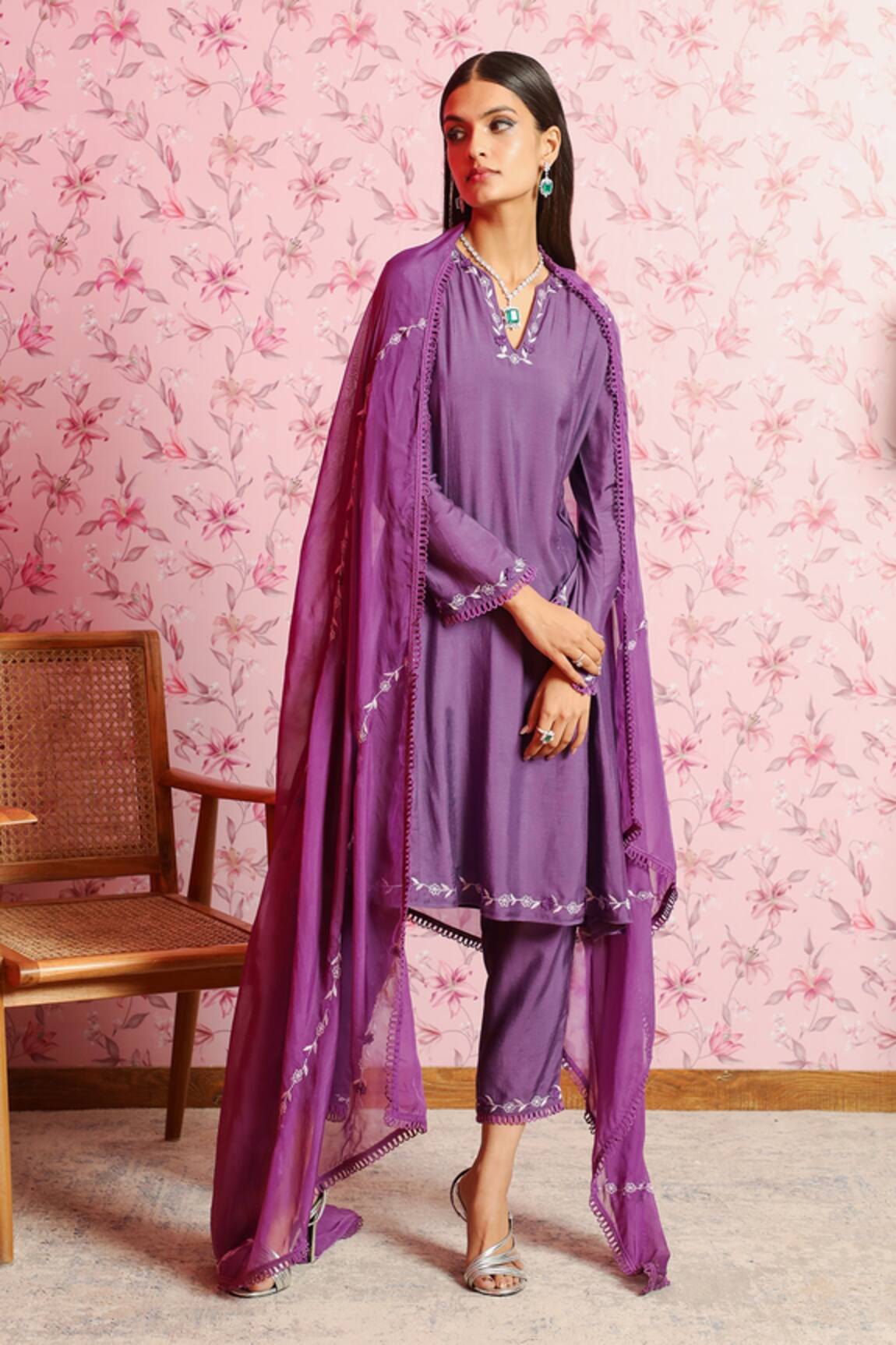 Dohr India Fiza A-Line Kurta Pant Set