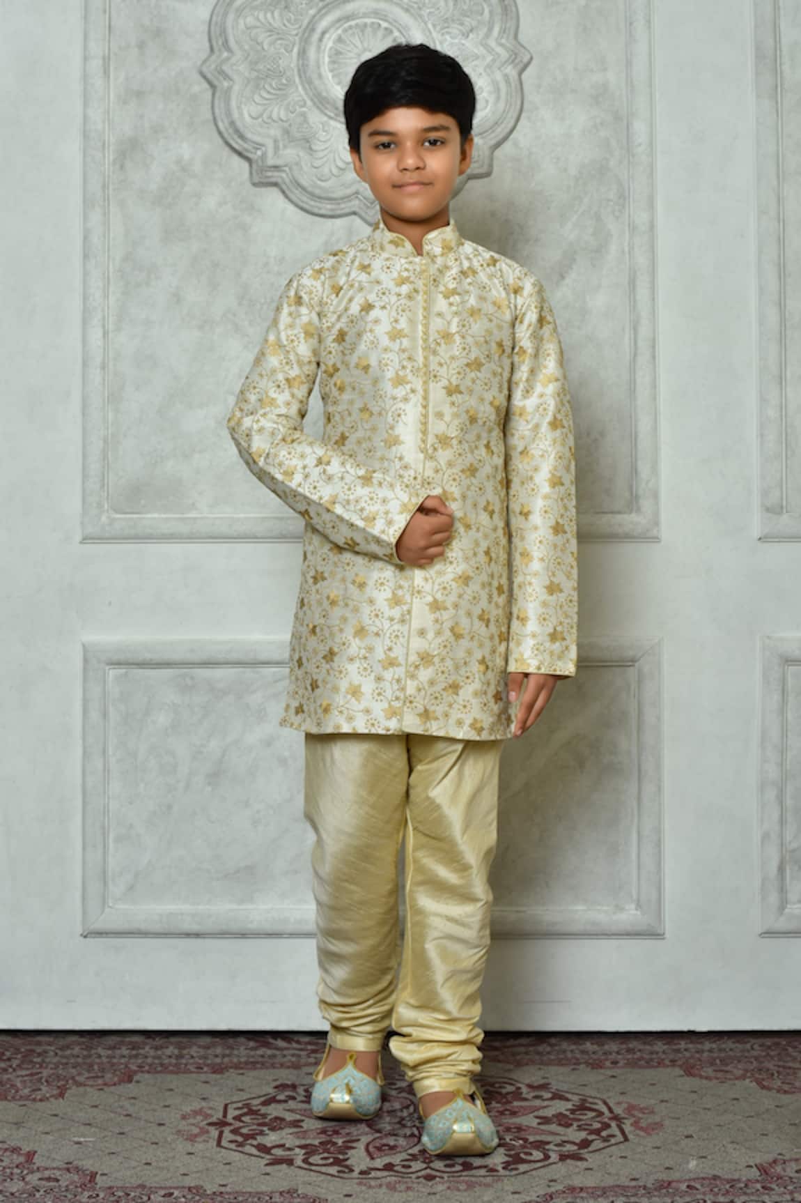 Petite Pomme Botanic Pattern Kurta & Churidar Set 