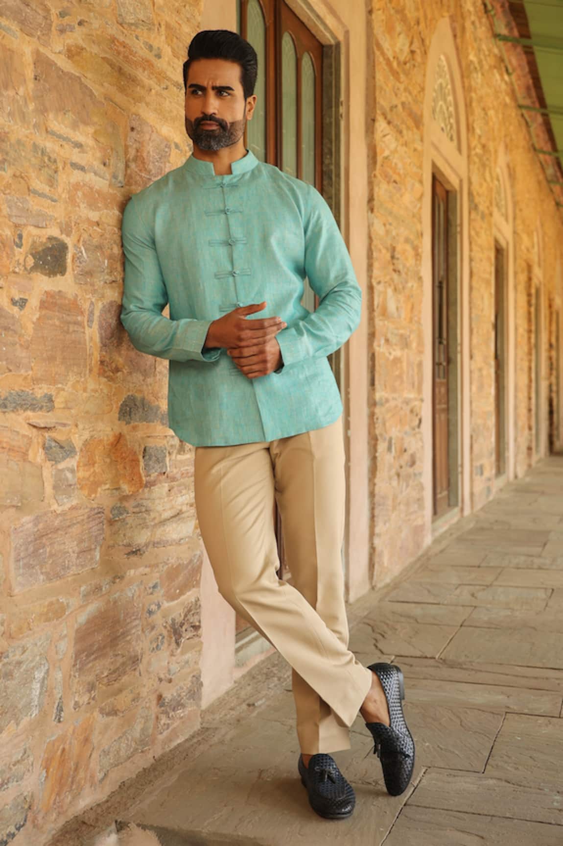 Raw & Rustic By Niti Bothra Solid Handcrafted Straight Shirt 
