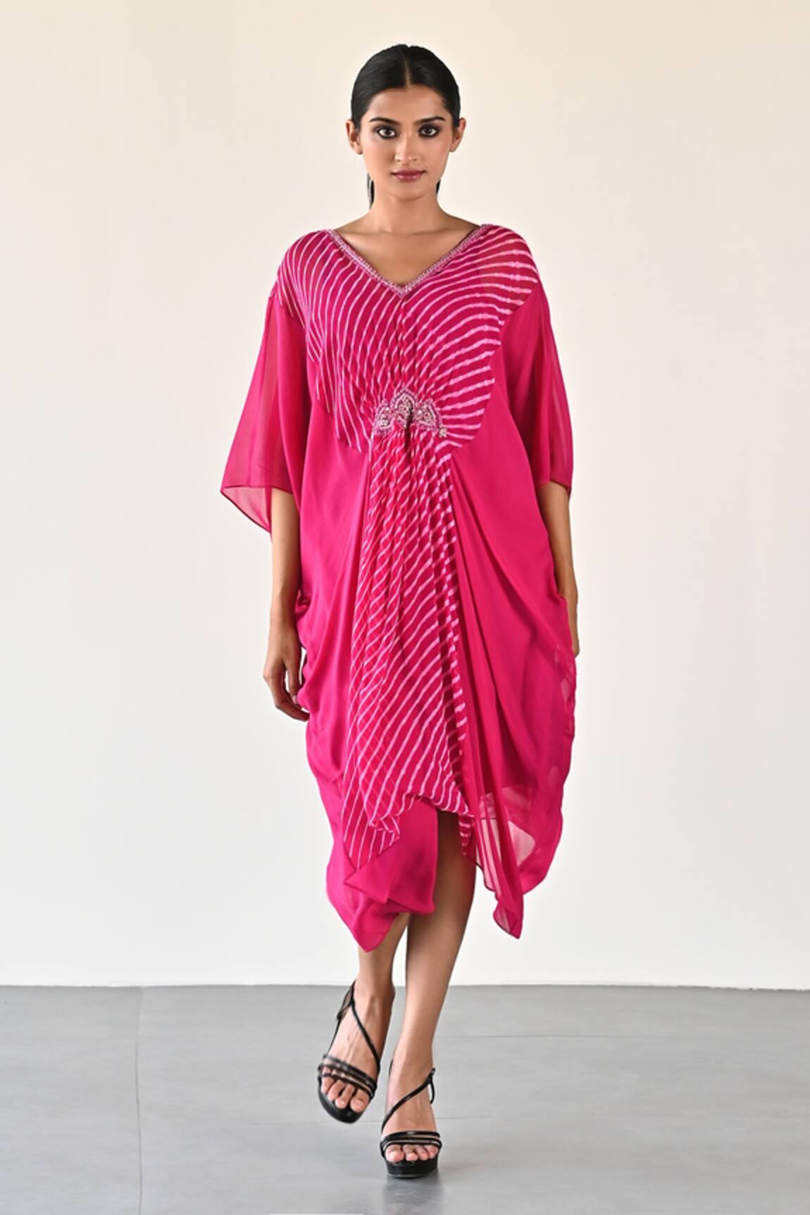 K-Anshika Gathered Draped Midi Dress 