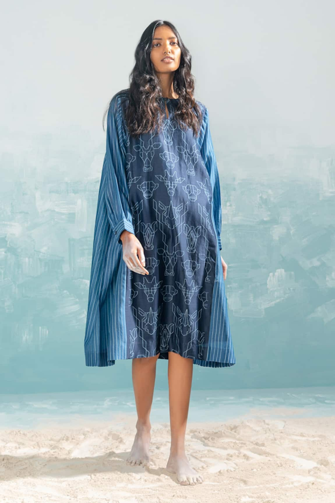 Ikai Nile Shibori Kaftan Style Dress