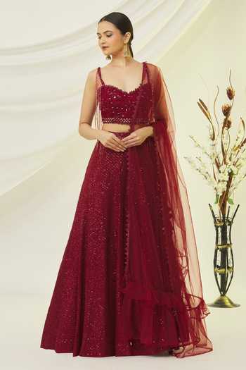 Khwaab By Sanjana Lakhani Sequins Embroidered Lehenga Set 