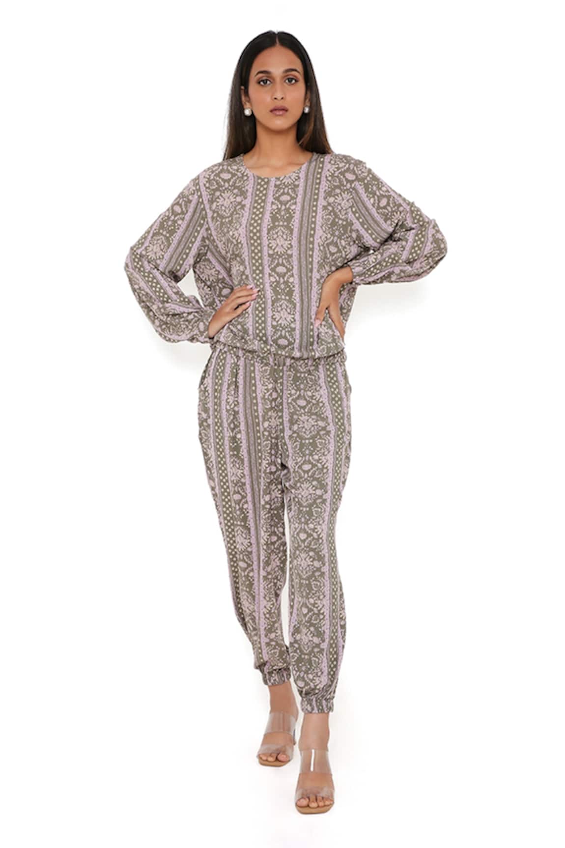 PS Pret By Payal Singhal Floral Print Top & Joggers Set 