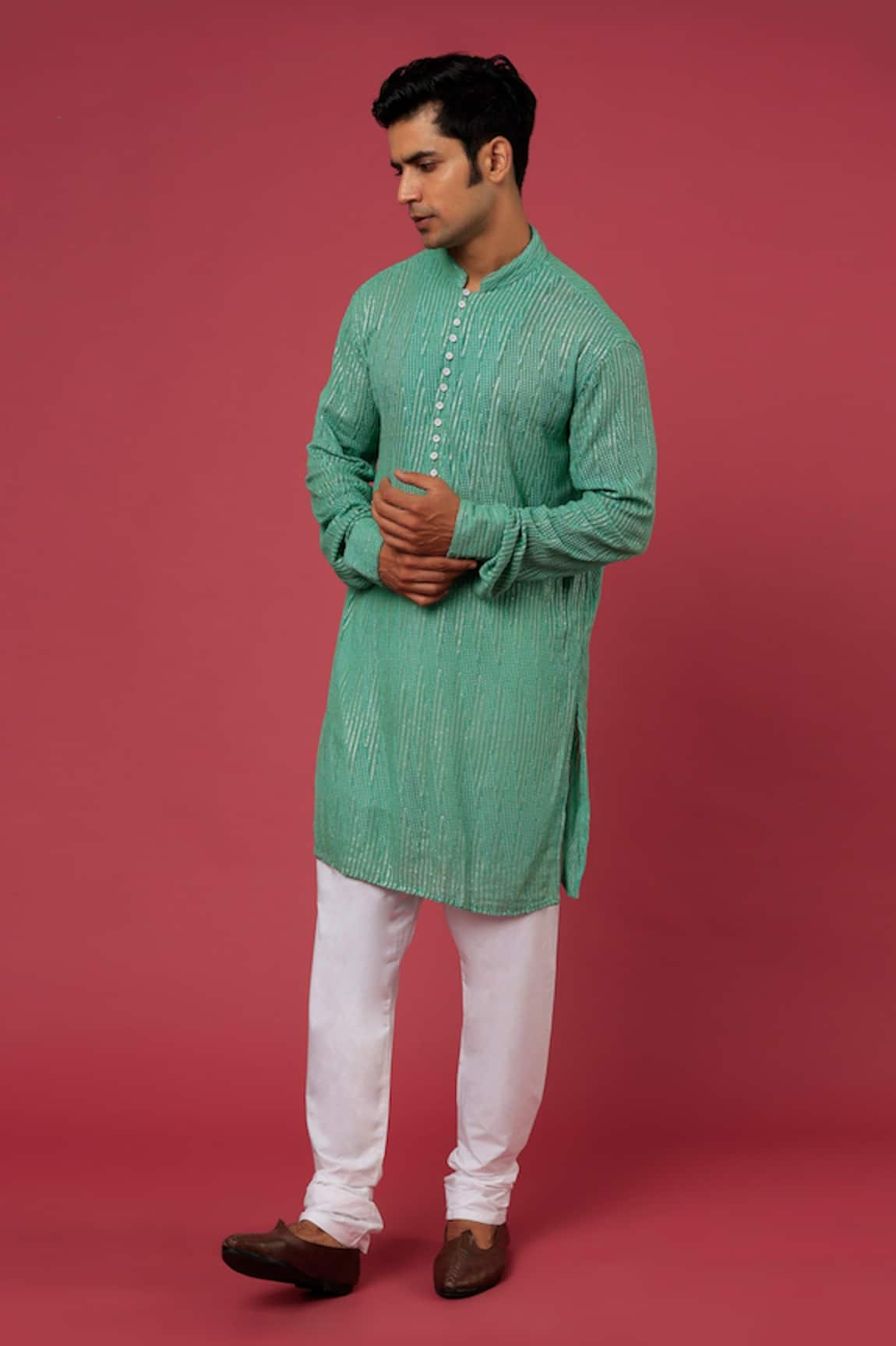 Spring Break Cuff Sleeved Embroidered Kurta Set