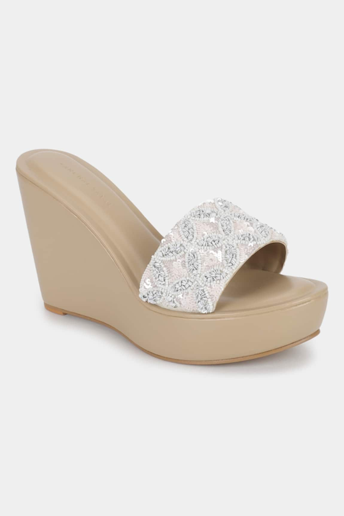 Aanchal Sayal Fling Sequin & Pearl Embroidered Wedges