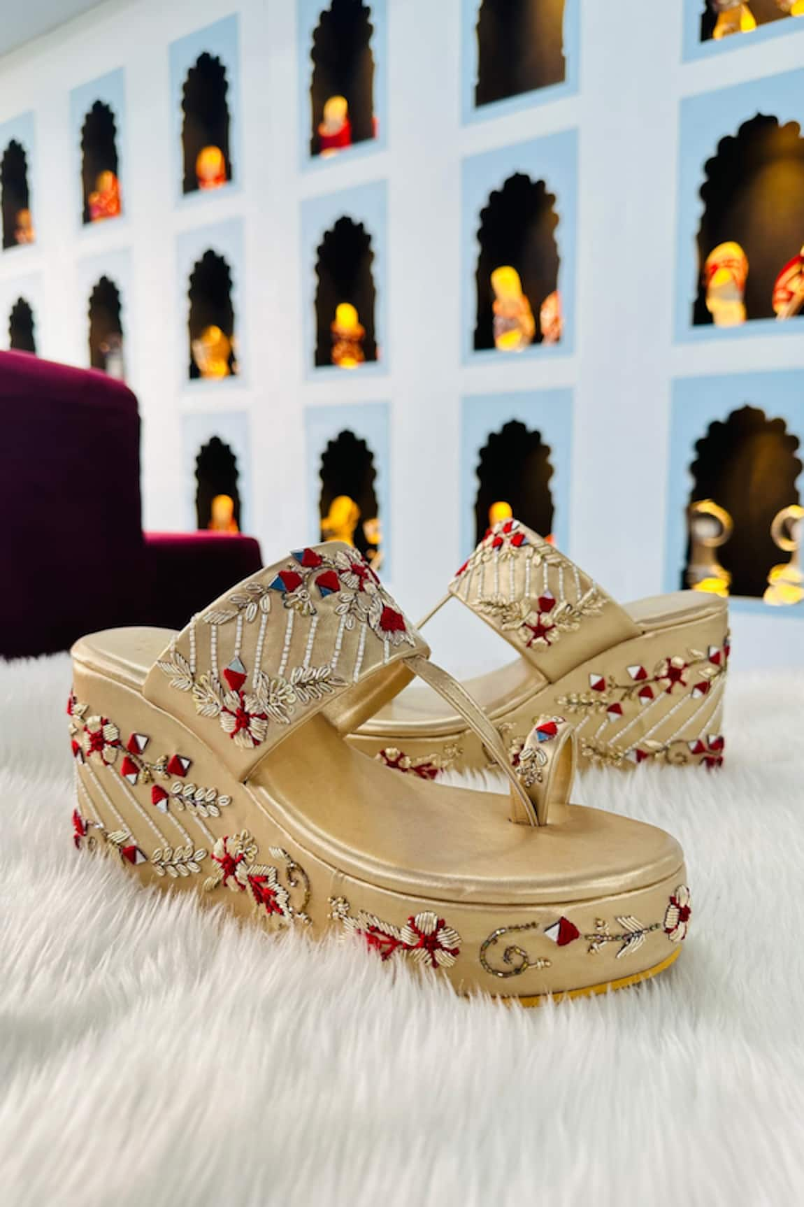 Rajasthani Stuff Ananya Embroidered Wedges