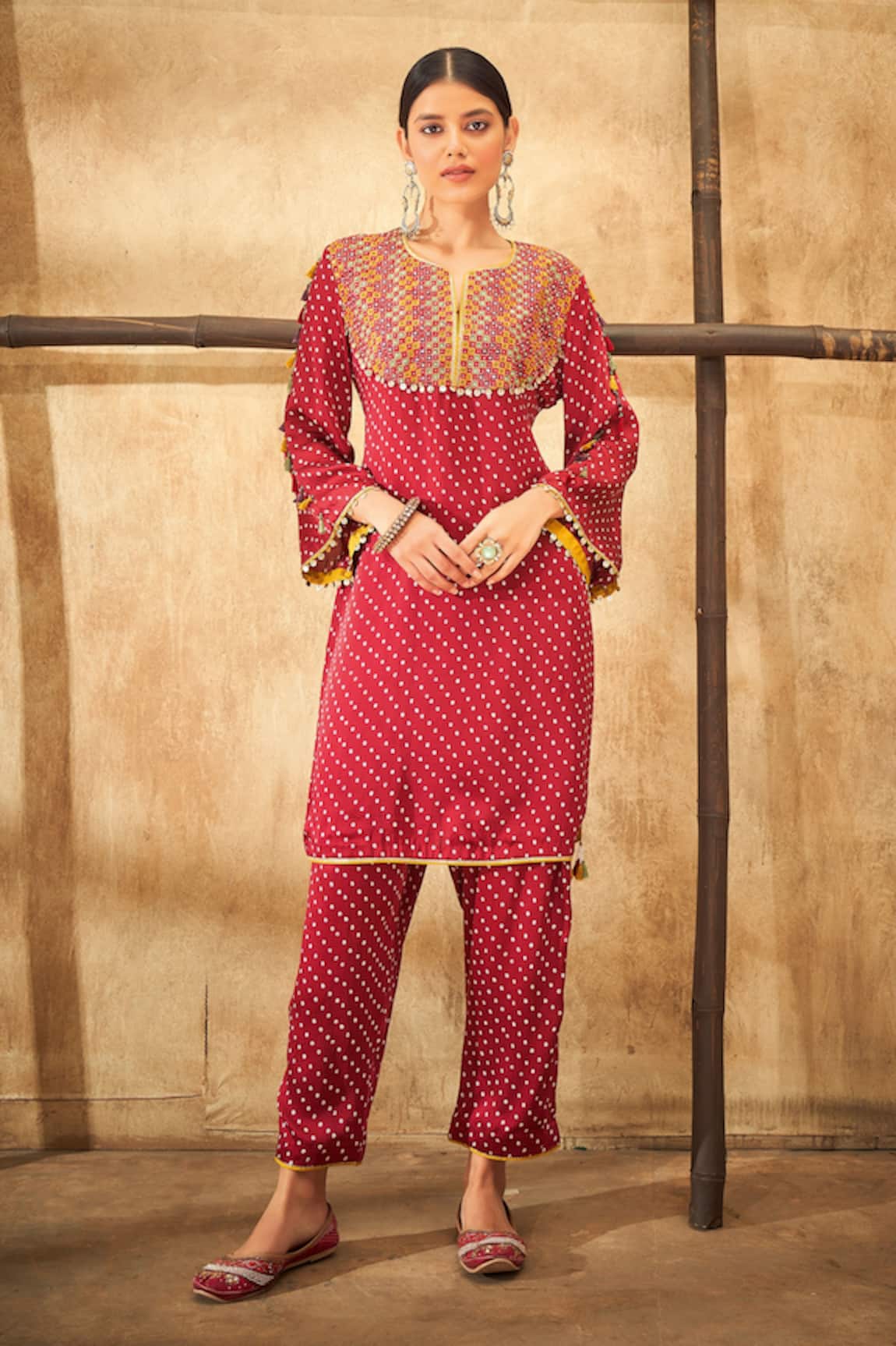 Aditi Somani Bandhani Pattern Kurta With Pant 