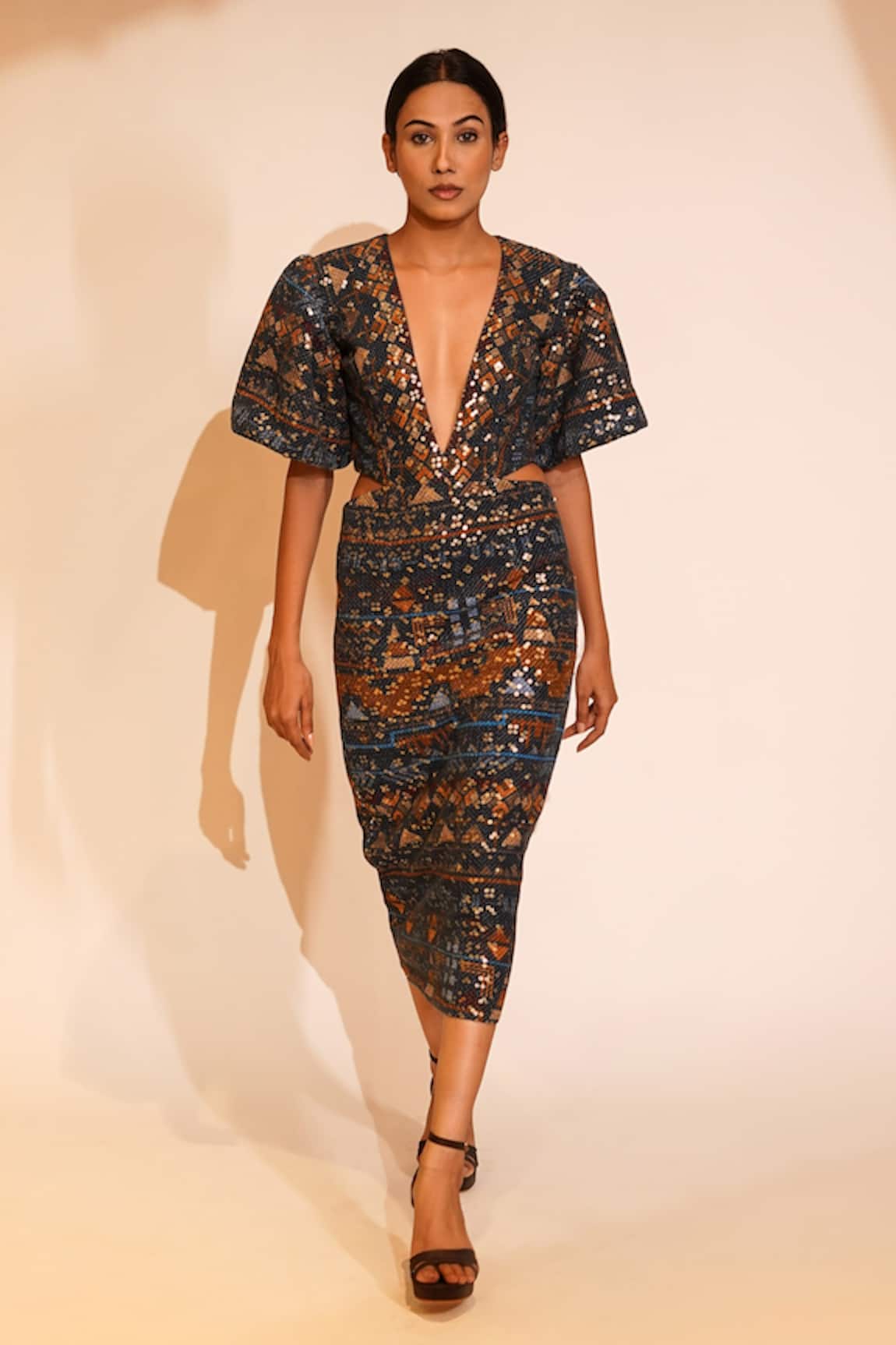 Nikita Mhaisalkar Aztec Print Bodycon Dress