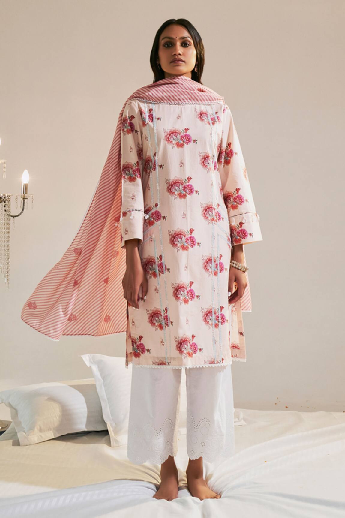 Sage Saga Ruhi Floret Print Kurta Palazzo Set