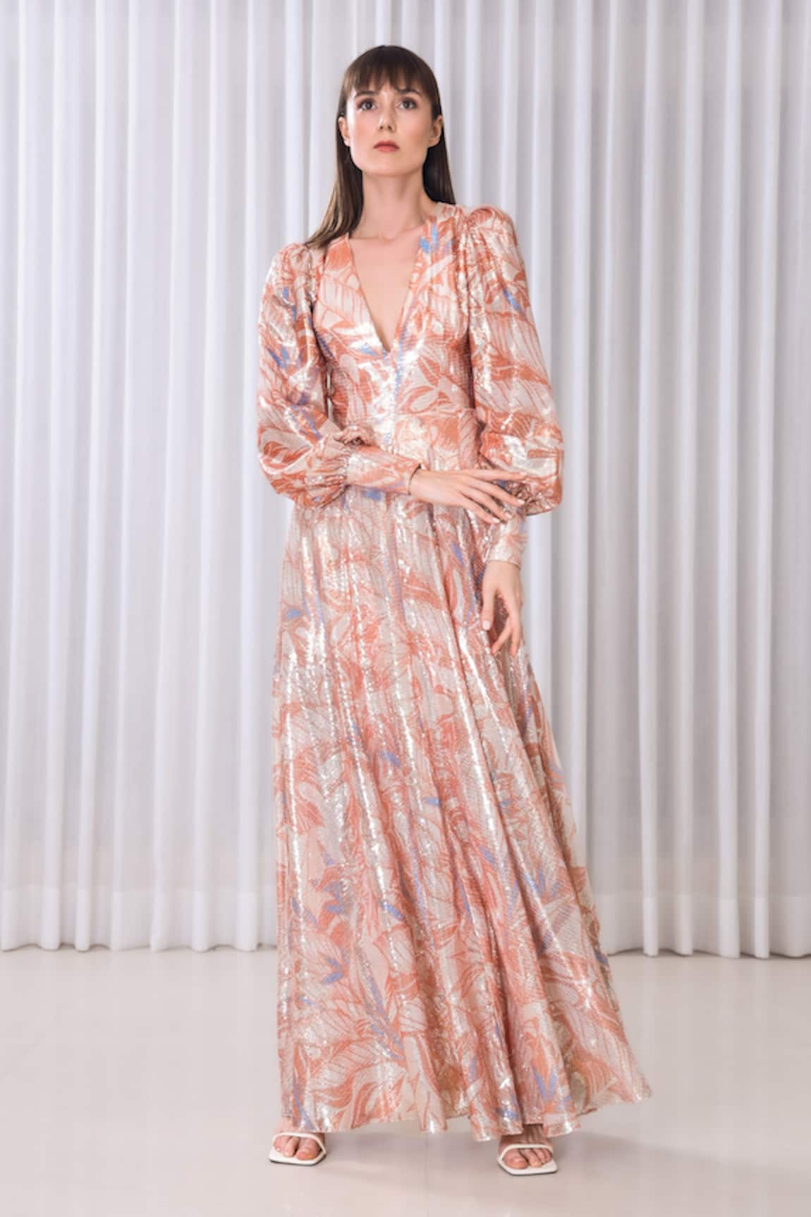 Mandira Wirk Resort Willow Print Sequin Dress