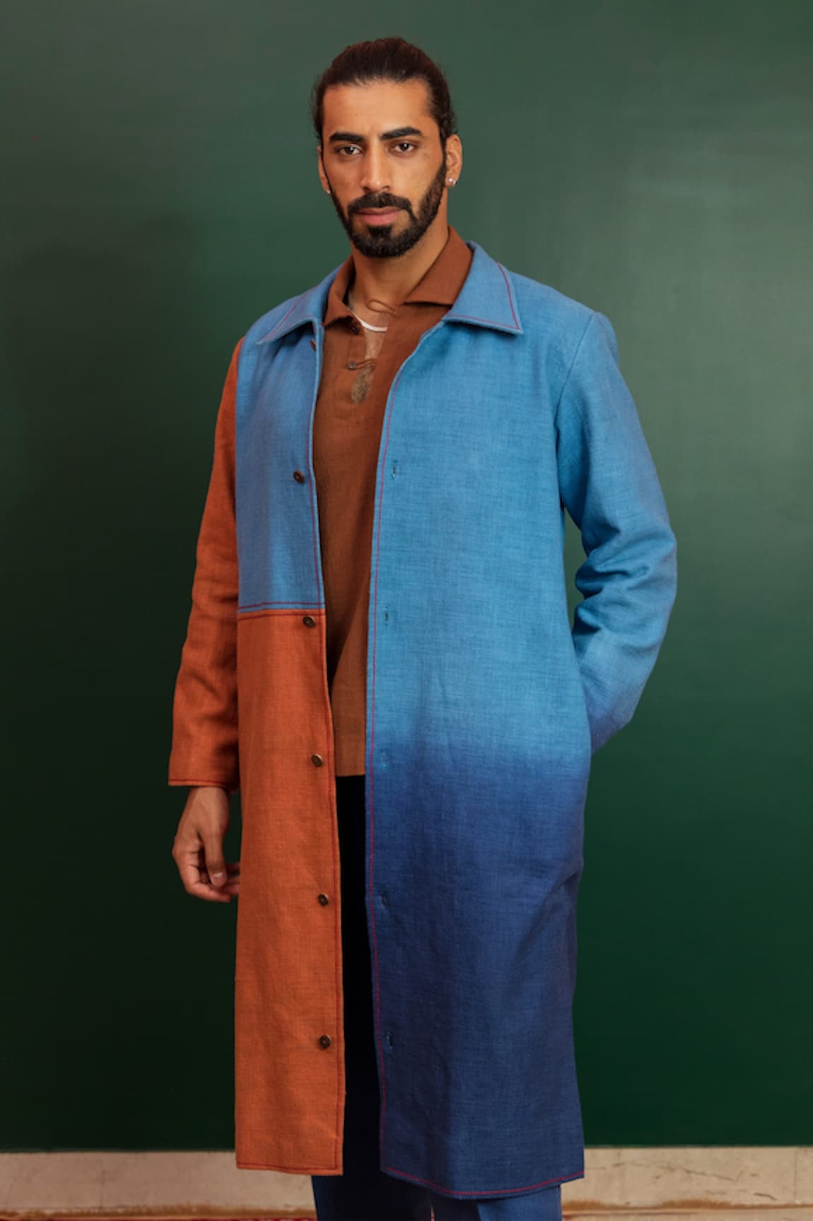 Artless Sky & Ocean Spread Collar Coat