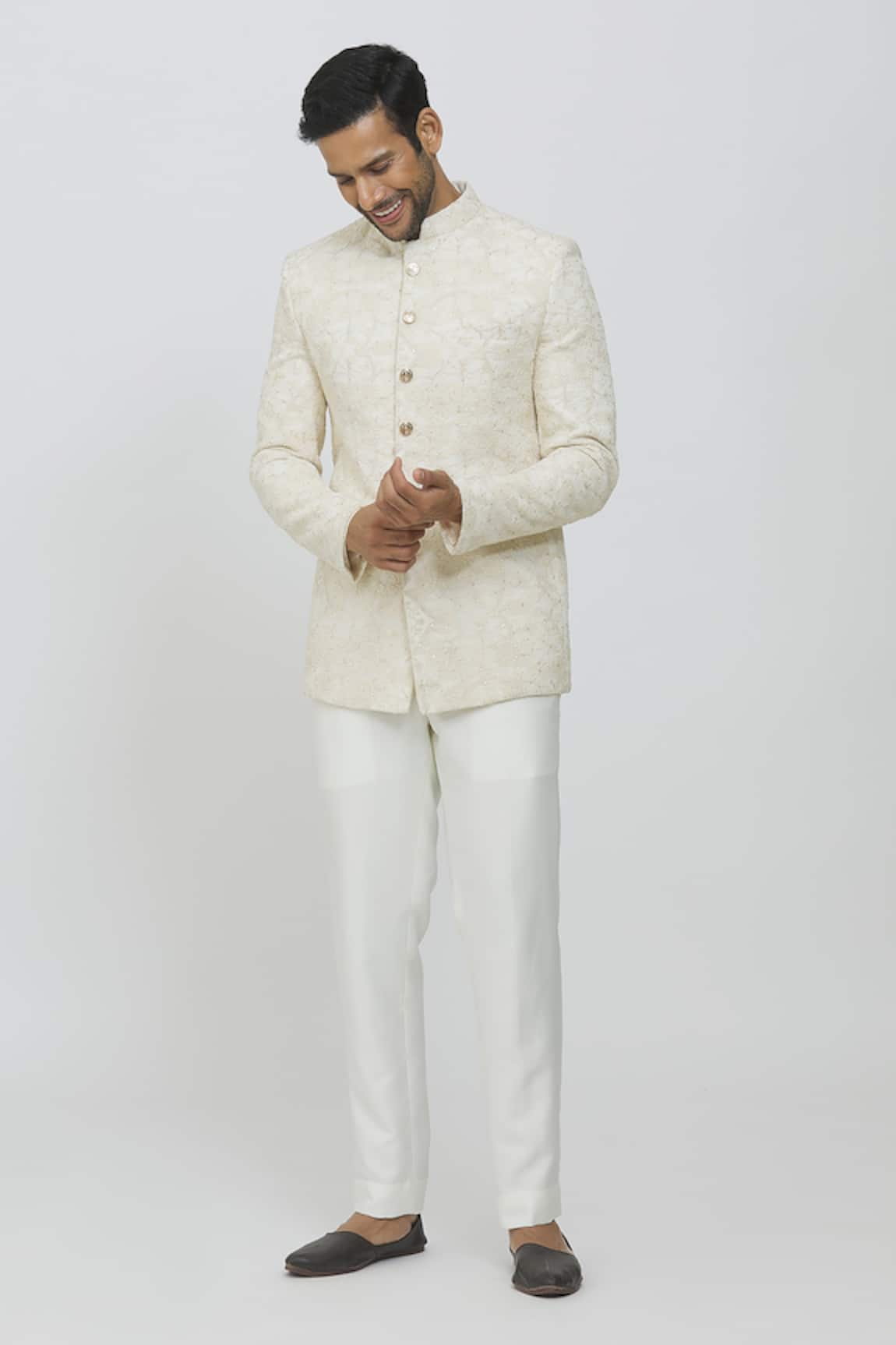 Priti Sahni Embroidered Jodhpuri Jacket & Trouser Set
