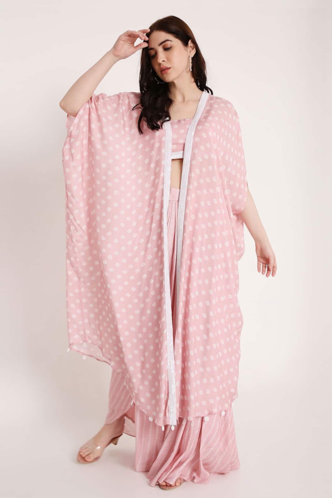 Bha Sha Triya Printed Kaftan & Draped Skirt Set