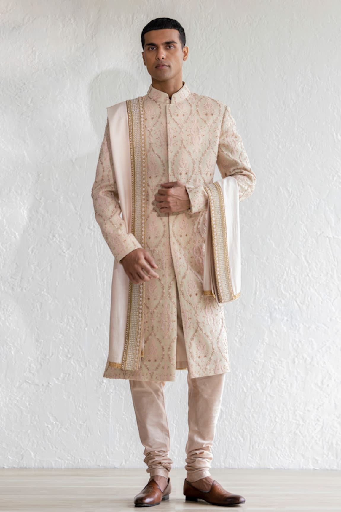 Qbik Farheen Floral Embroidered Sherwani Set