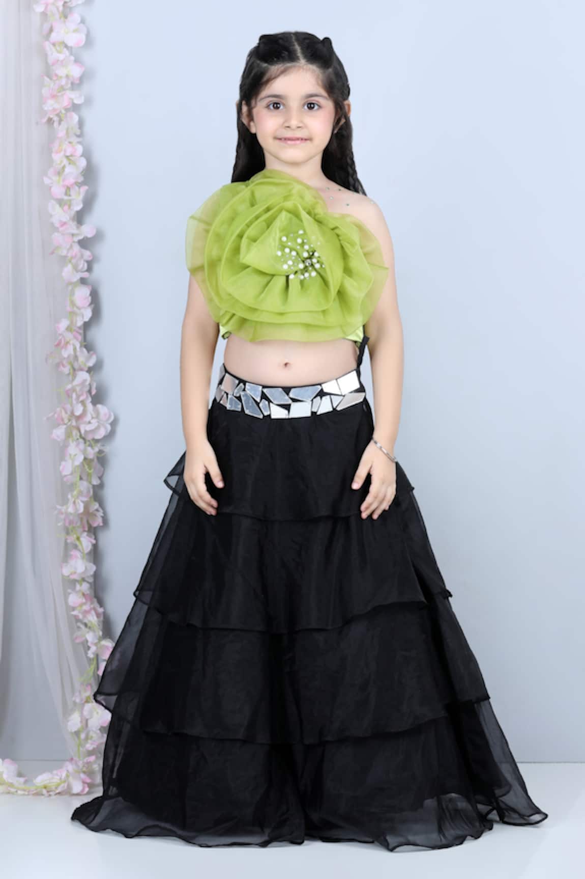 The Little Celebs Layered Lehenga & Blouse Set 