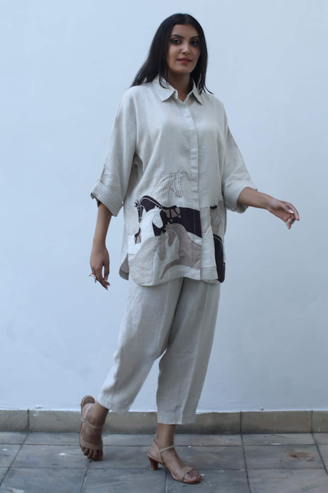 Linen Bloom Straight Fit Linen Pant 