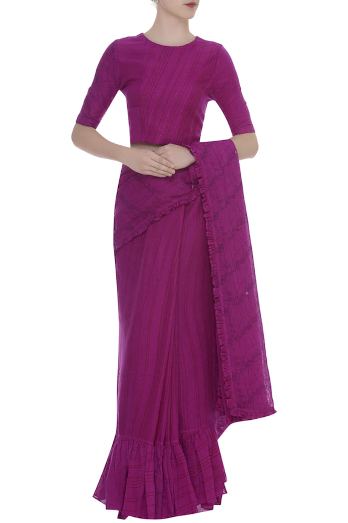 Shagun Manchanda Thread embroidered half sleeves blouse