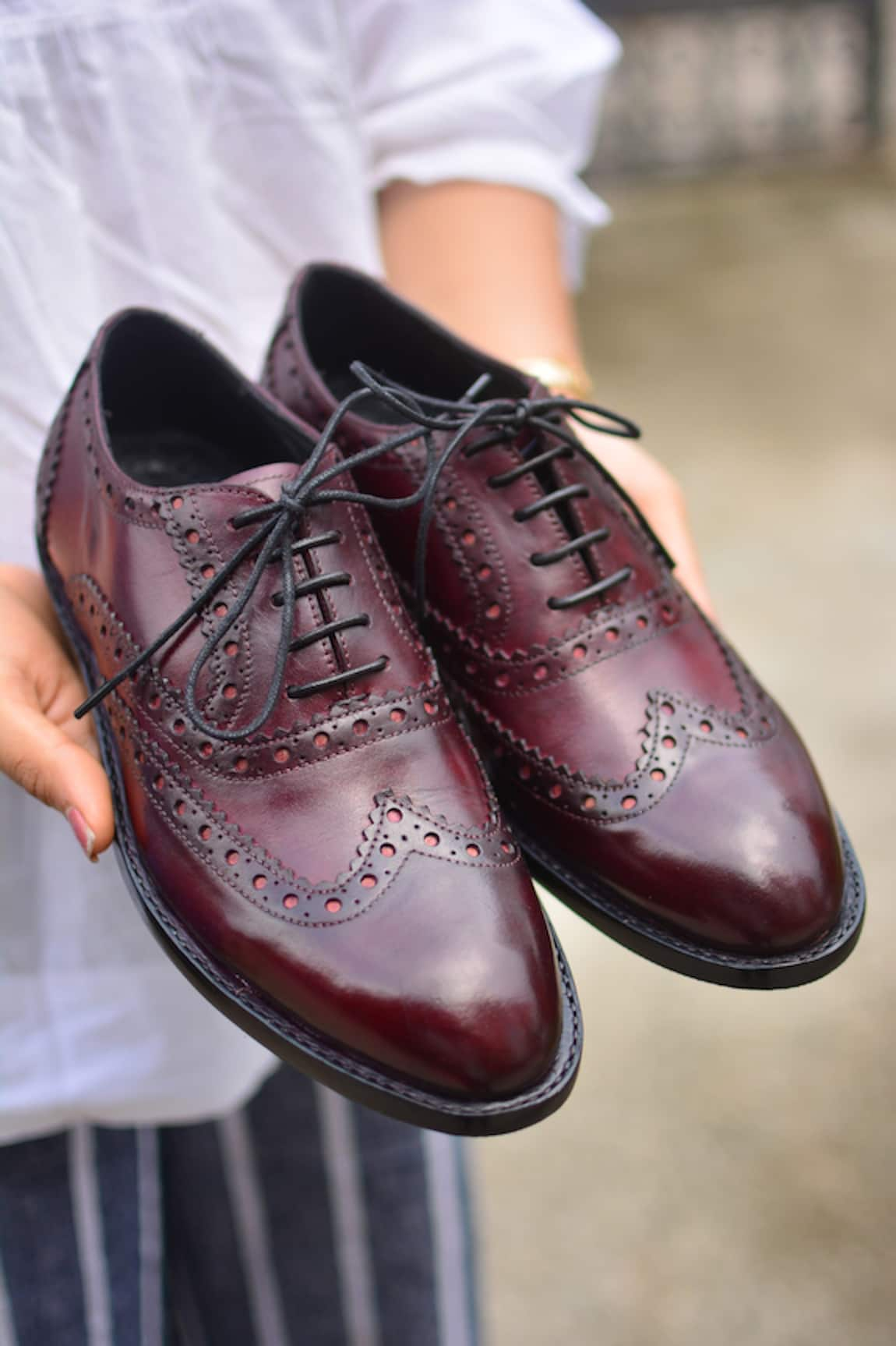 Oblum Handcrafted Brogued Adeleide Oxford Shoes